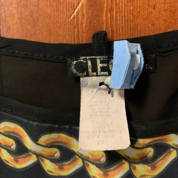 Women's CLEO Apparel 2X Graphic Sheer Lined Tiger Print Boxy & Flowy Top EUC - Picture 4 of 10